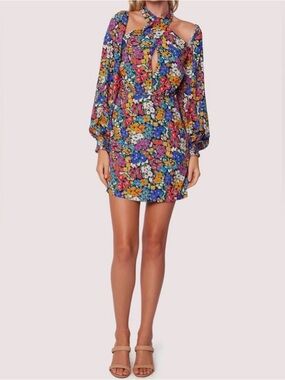 Lost + Wander Renoir’s Terrace Floral Multicolor Cutout Mini Dress
